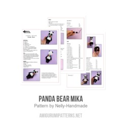 Panda Bear Mika amigurumi pattern by Nelly Handmade