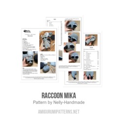 Raccoon Mika amigurumi pattern by Nelly Handmade