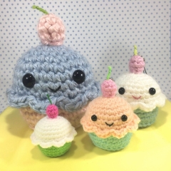 Kawaii Cupcakes, Kitty, and Chef amigurumi by Sugar Pop Crochet