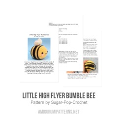 Little High Flyer Bumble Bee amigurumi pattern by Sugar Pop Crochet
