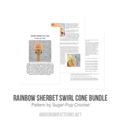 Rainbow Sherbet Swirl Cone Bundle amigurumi pattern by Sugar Pop Crochet