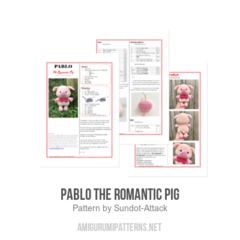 Pablo the romantic pig amigurumi pattern by Sundot Attack