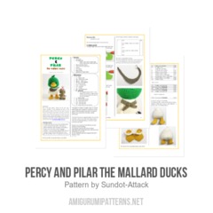 Percy and Pilar the mallard ducks amigurumi pattern by Sundot Attack