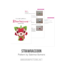 Strawraccoon amigurumi pattern by Sabrina Somers