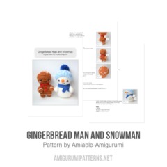 Gingerbread Man and Snowman amigurumi pattern by Amiable Amigurumi