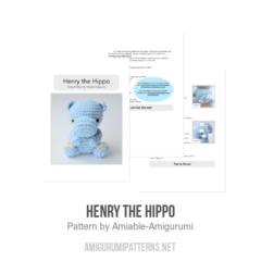 Henry the Hippo amigurumi pattern by Amiable Amigurumi