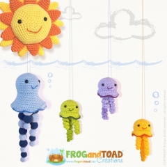 Azur the Jellyfish Babies and Sun amigurumi pattern by FROGandTOAD Creations