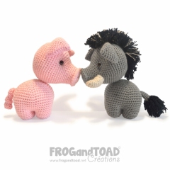 Albert Pig & Romuald Wild Boar amigurumi by FROGandTOAD Creations