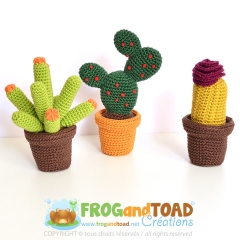 CACTUS Pot Plant Flower Collection amigurumi pattern by FROGandTOAD Creations