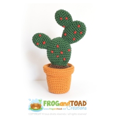 Cactus - Prickly Pear Flower Plant amigurumi pattern by FROGandTOAD Creations