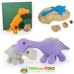 Dinosaurs - Dinosaur Set & Dino Egg amigurumi by FROGandTOAD Creations