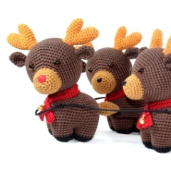 Rudolph & Sleigh - Xmas Reindeer amigurumi by FROGandTOAD Creations