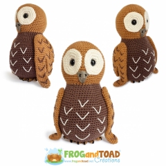 Tawny Barn Owl - Bird amigurumi pattern by FROGandTOAD Creations