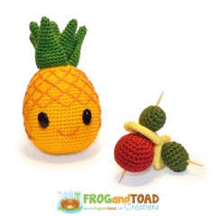 Pineapple Party Fruit Food amigurumi by FROGandTOAD Creations