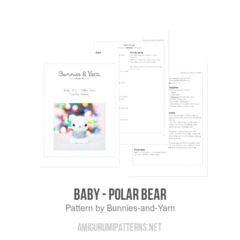 Baby - Polar Bear amigurumi pattern by Bunnies and Yarn