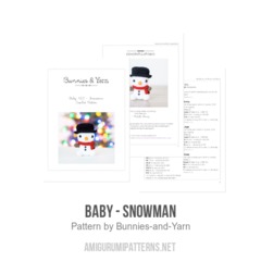 Baby - Snowman amigurumi pattern by Bunnies and Yarn
