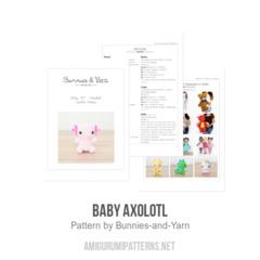 Baby Axolotl amigurumi pattern by Bunnies and Yarn