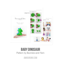 Baby Dinosaur amigurumi pattern by Bunnies and Yarn