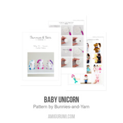Baby Unicorn amigurumi pattern by Bunnies and Yarn