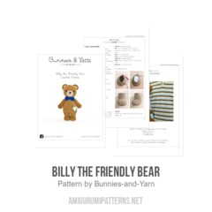 Billy the Friendly Bear amigurumi pattern by Bunnies and Yarn