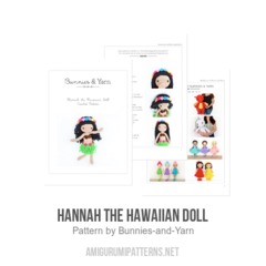 Hannah the Hawaiian Doll amigurumi pattern by Bunnies and Yarn