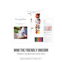 Mimi the Friendly Unicorn amigurumi pattern by Bunnies and Yarn
