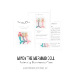 Mindy the Mermaid Doll amigurumi pattern by Bunnies and Yarn