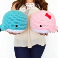 Neil the Narwhal and Wendy the Whale amigurumi pattern by Bunnies and Yarn