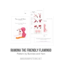 Ramona the Friendly Flamingo amigurumi pattern by Bunnies and Yarn