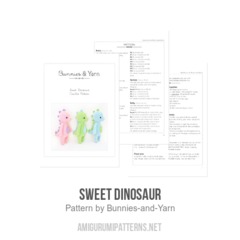 Sweet Dinosaur amigurumi pattern by Bunnies and Yarn