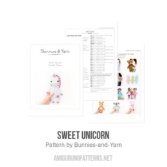 Sweet Unicorn amigurumi pattern by Bunnies and Yarn