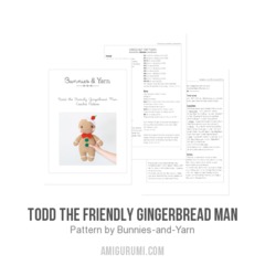 Todd the Friendly Gingerbread Man amigurumi pattern by Bunnies and Yarn