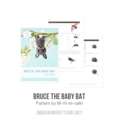 Bruce the baby bat amigurumi pattern by Mi fil mi calin