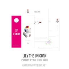 Lily the unicorn amigurumi pattern by Mi fil mi calin