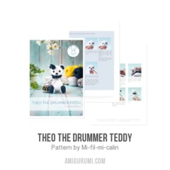 Theo the drummer teddy amigurumi pattern by Mi fil mi calin