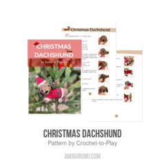 Christmas Dachshund amigurumi pattern by Crochet to Play