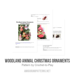 Woodland Animal Christmas Ornaments amigurumi pattern by Crochet to Play