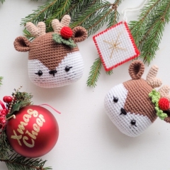Christmas Decoration: elf, santa, deer and cupcake amigurumi by RNata