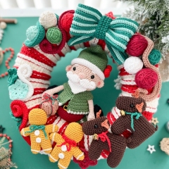 Christmas Wreath with Santa amigurumi pattern by RNata