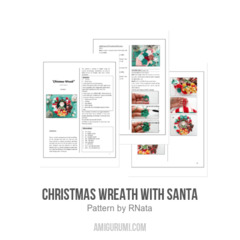 Christmas Wreath with Santa amigurumi pattern by RNata