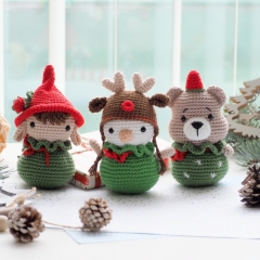 Christmas decoration: bear, fox, snowman, elf and candle  amigurumi pattern by RNata