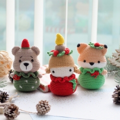 Christmas decoration: bear, fox, snowman, elf and candle  amigurumi by RNata