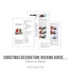 Christmas decoration: rocking horse, reindeer, penguin and angel amigurumi pattern by RNata