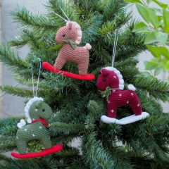 Christmas decoration: rocking horse, reindeer, penguin and angel amigurumi by RNata