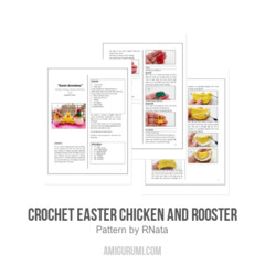 Crochet Easter Chicken and Rooster amigurumi pattern by RNata