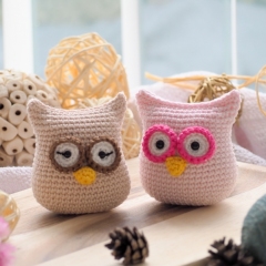 owl family: mum and baby amigurumi pattern by RNata