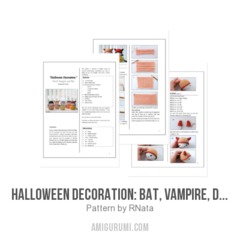 Halloween Decoration: Bat, Vampire, Devil amigurumi pattern by RNata