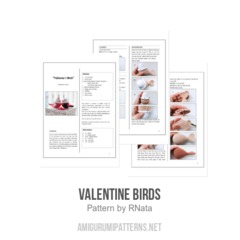 Valentine Birds amigurumi pattern by RNata