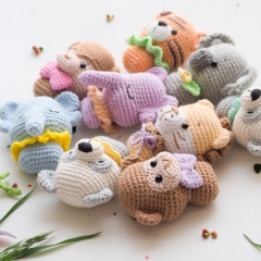 mini toys: elephant, lion, tiger, monkey, panda and koala amigurumi by RNata
