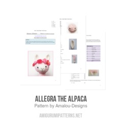 Allegra the alpaca amigurumi pattern by Amalou Designs